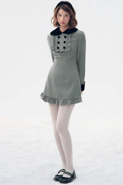 Red Plaid Velvet Doll Dress