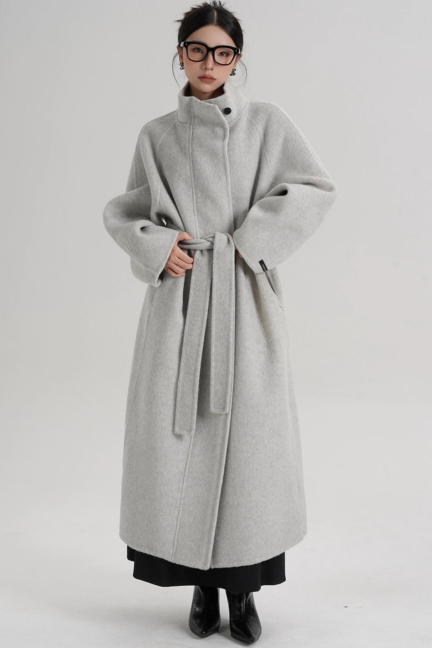 Curved Wool Coat