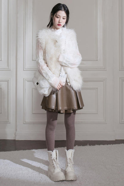 Cedar Milk Eco-Friendly Fur Vest