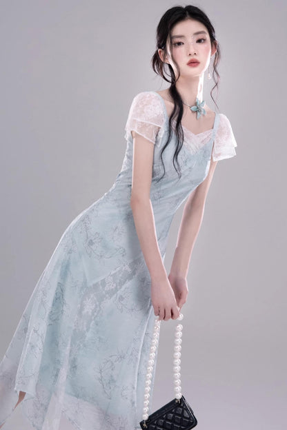 Frosty Green Lace Dress