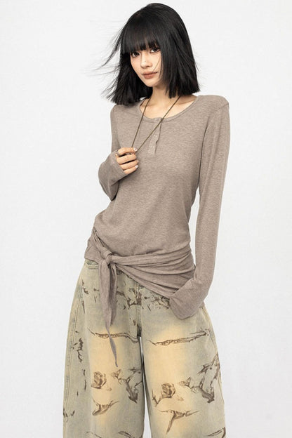 Black Slim Long Sleeve T-Shirt