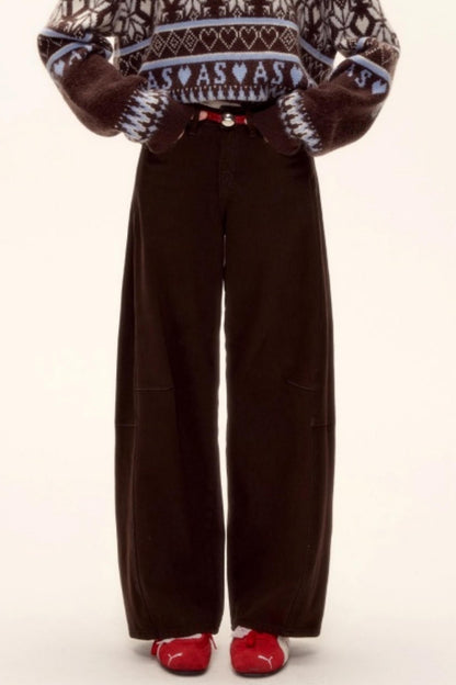 Scimitar Red Belt Denim Pants