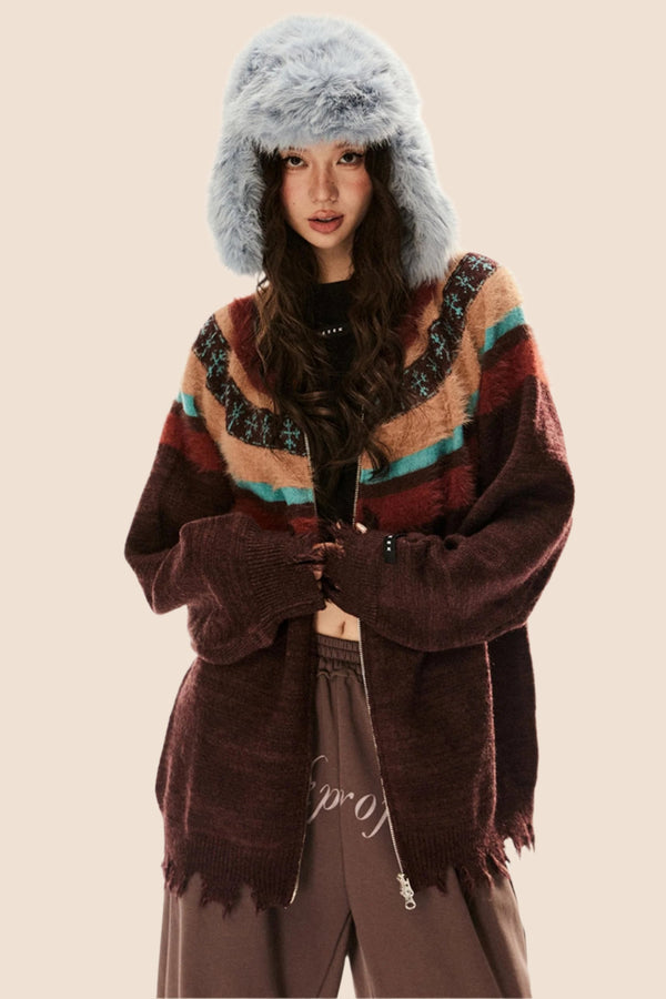 Retro Lazy Style Knit Cardigan