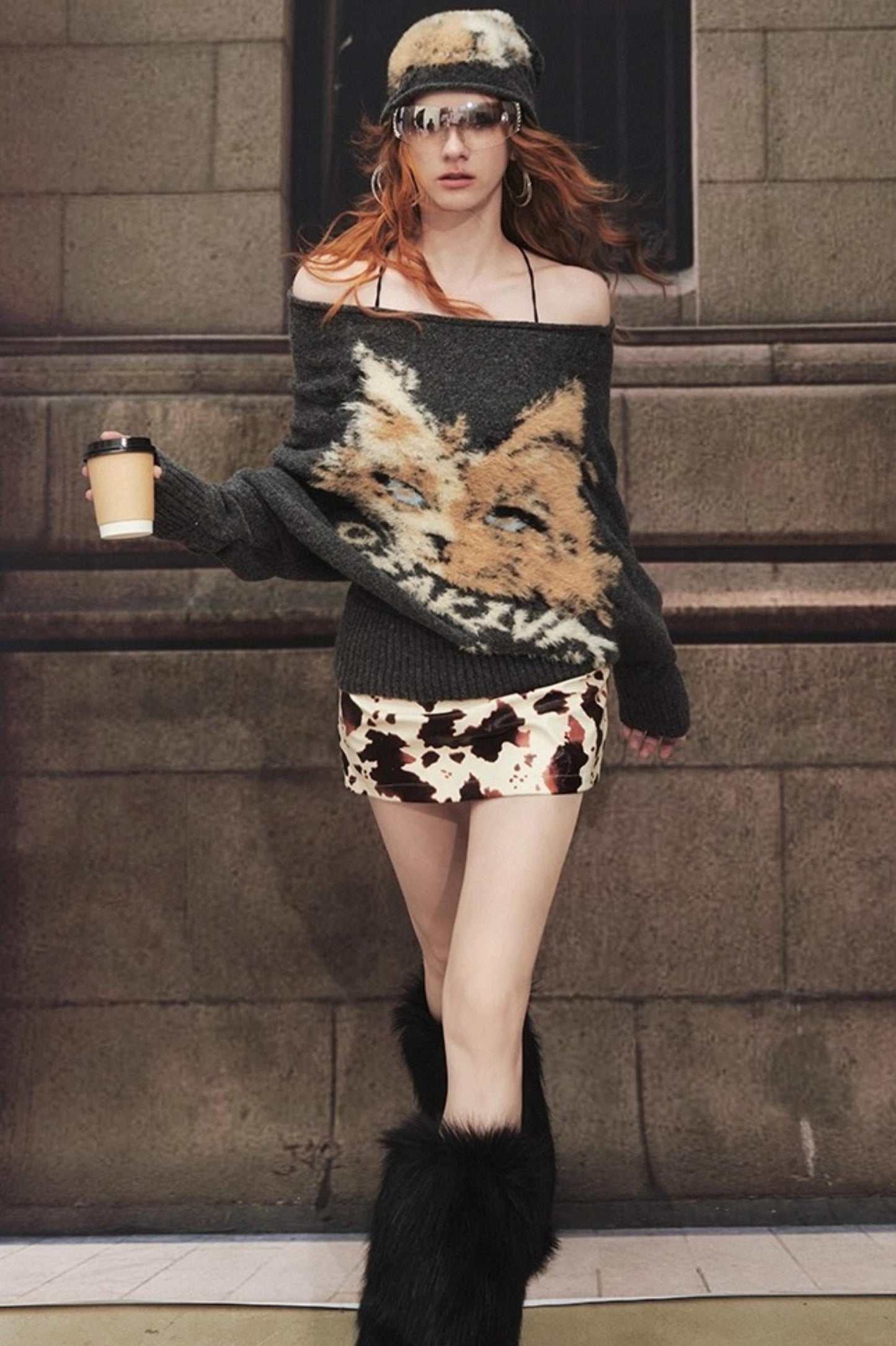 Slanted Long Sleeve Sweater