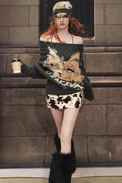 Slanted Long Sleeve Sweater