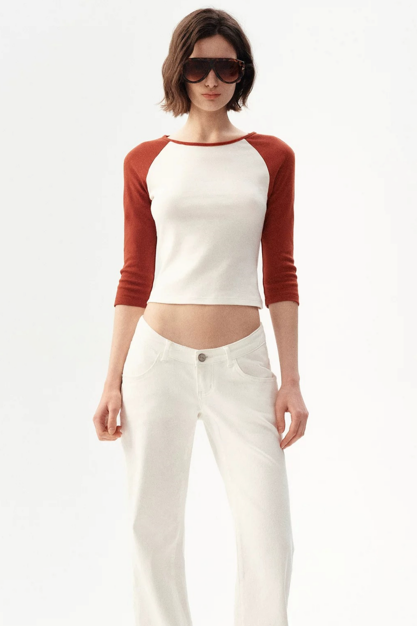 French Color-Blocked Raglan Top