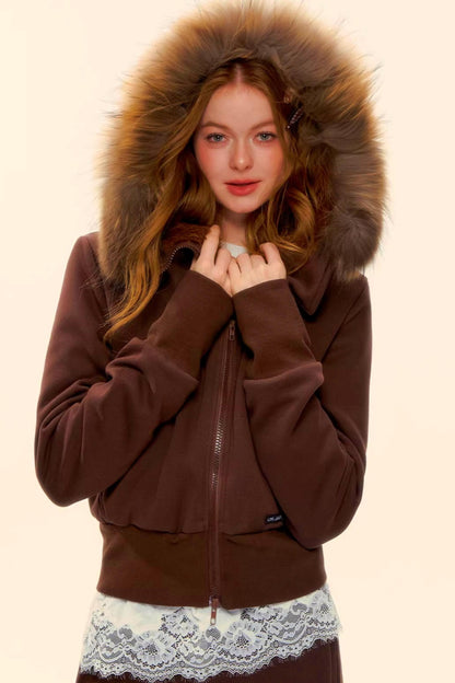 Retro Fleece Hooded Jacket Set-Up