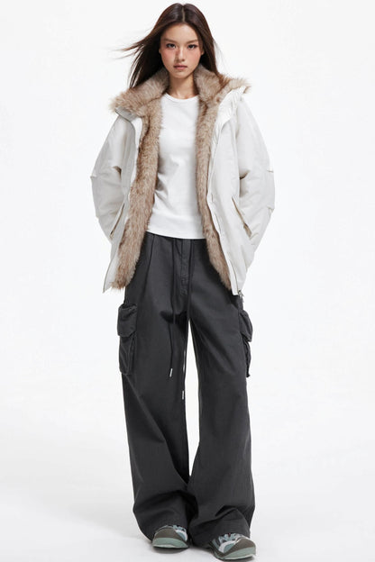 Winter Plush Fur Down Jacket