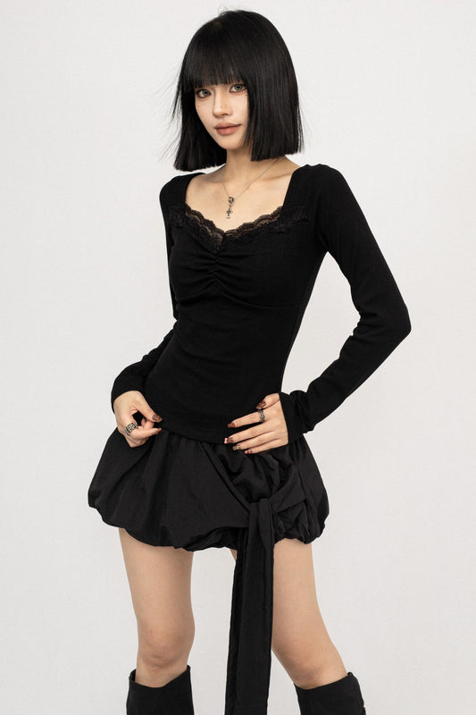 Backless Strappy Long Sleeve Top