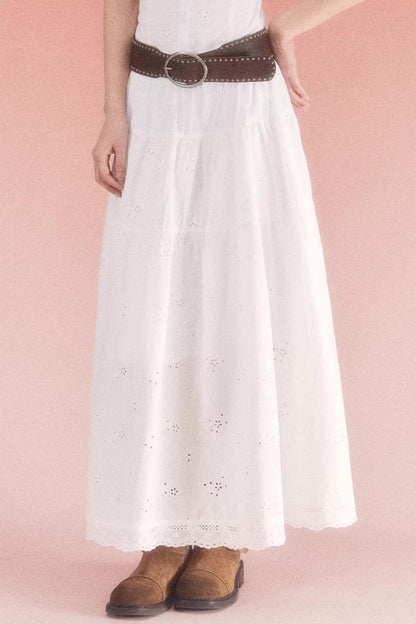 High-Waisted Jacquard A-Line Skirt