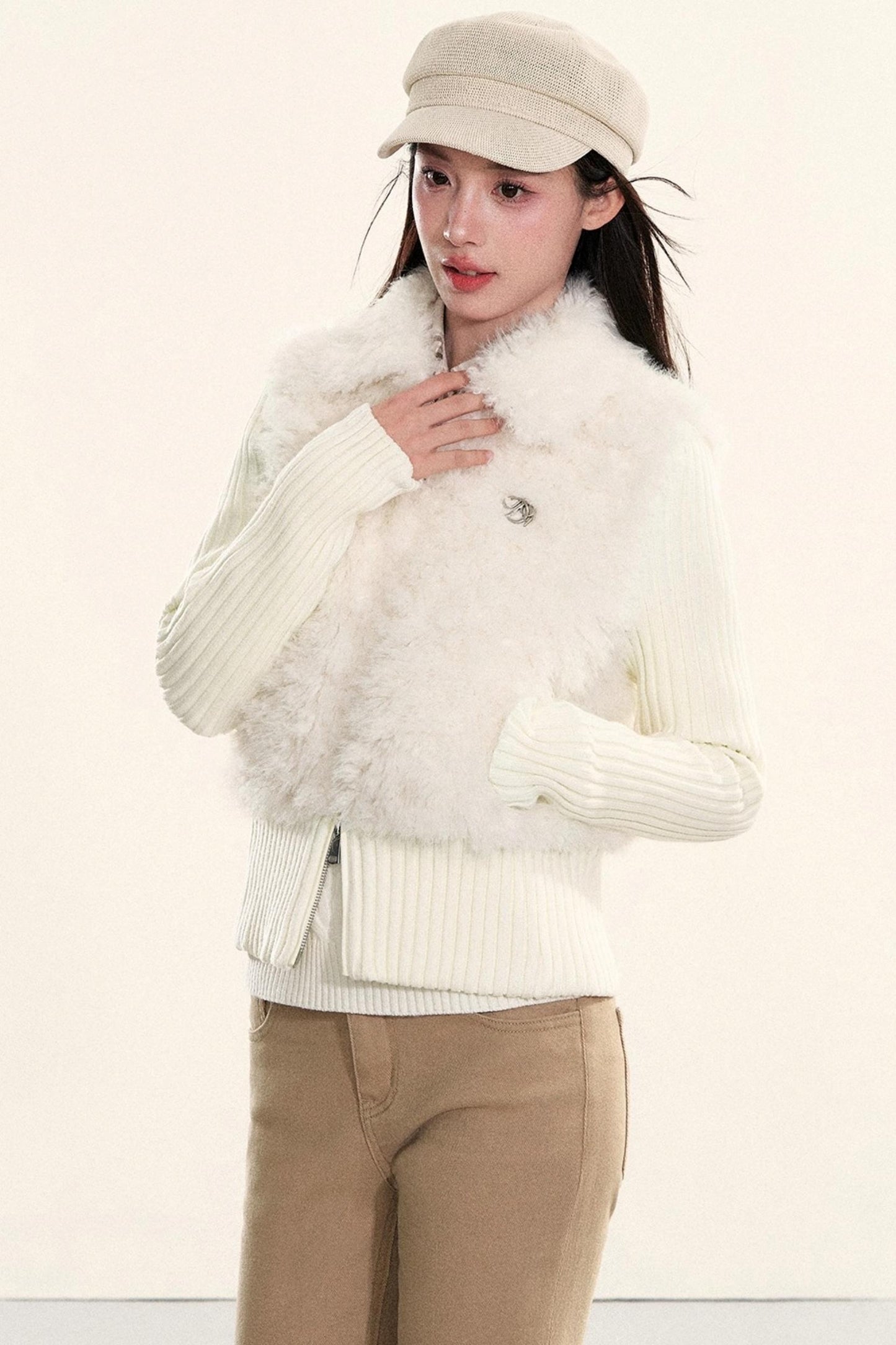 Velvet Fur Patchwork Jacket