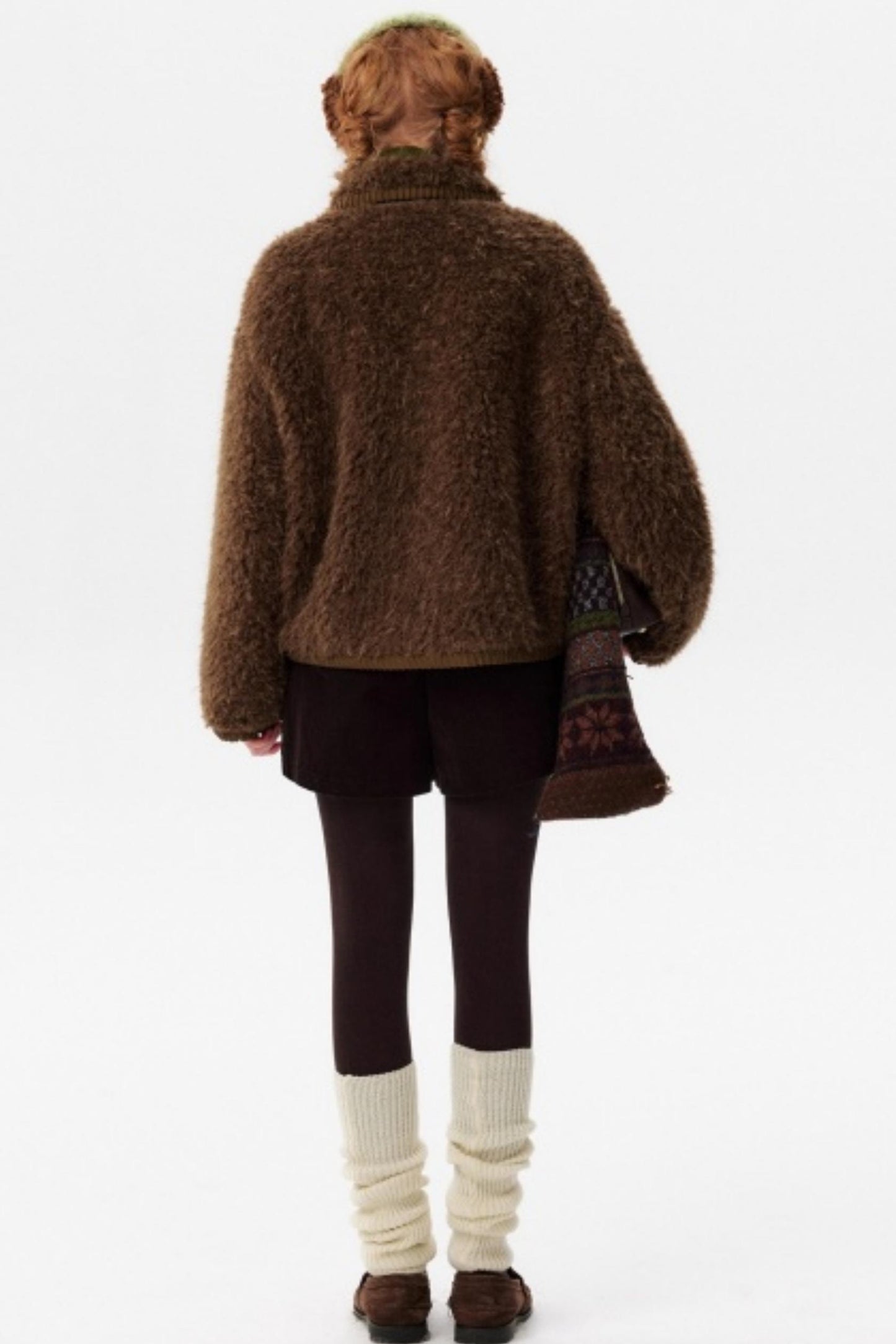 Retro Brown Braided Fur Coat