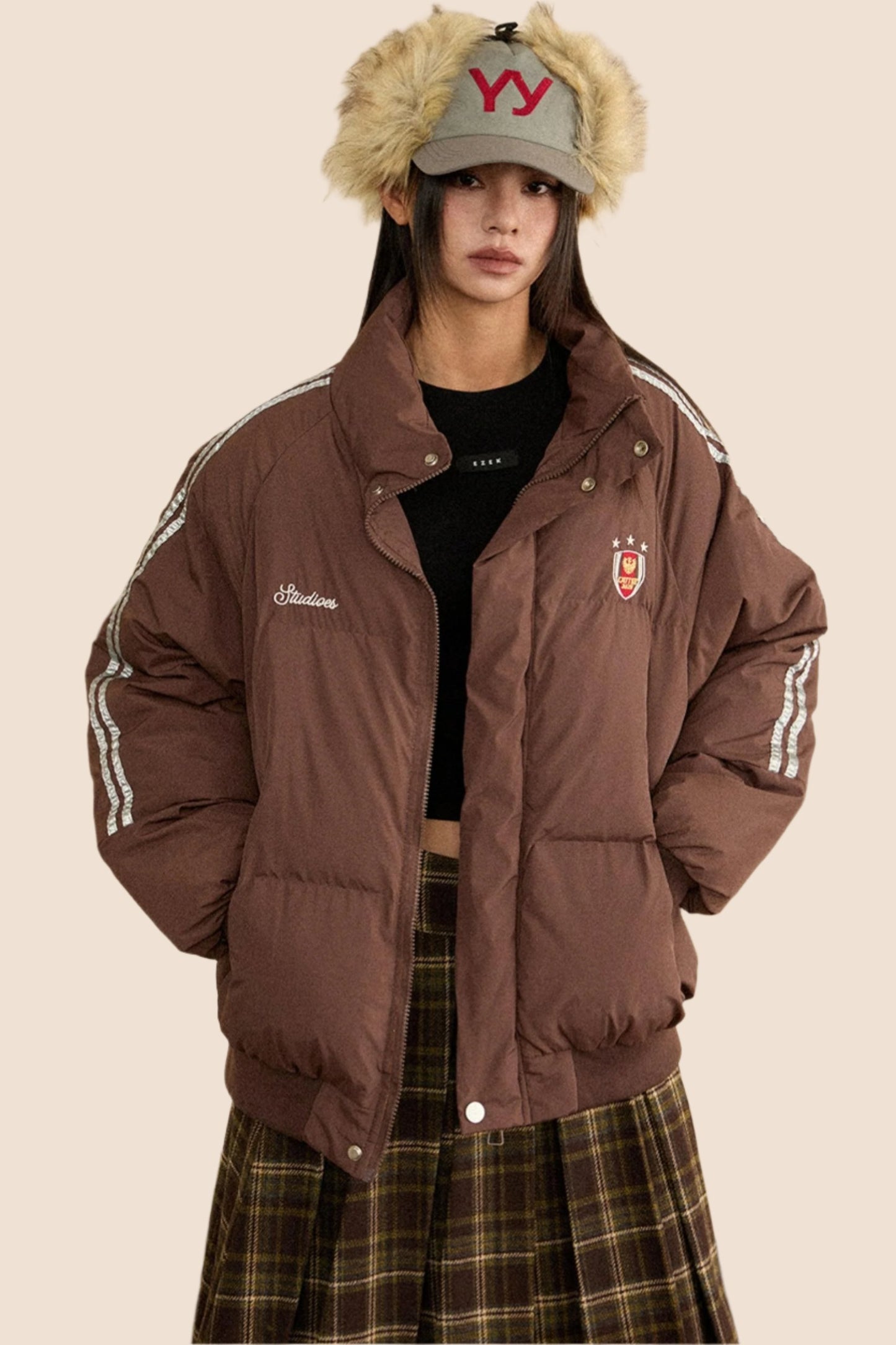 Winter Embroidered Badge Padded Jacket