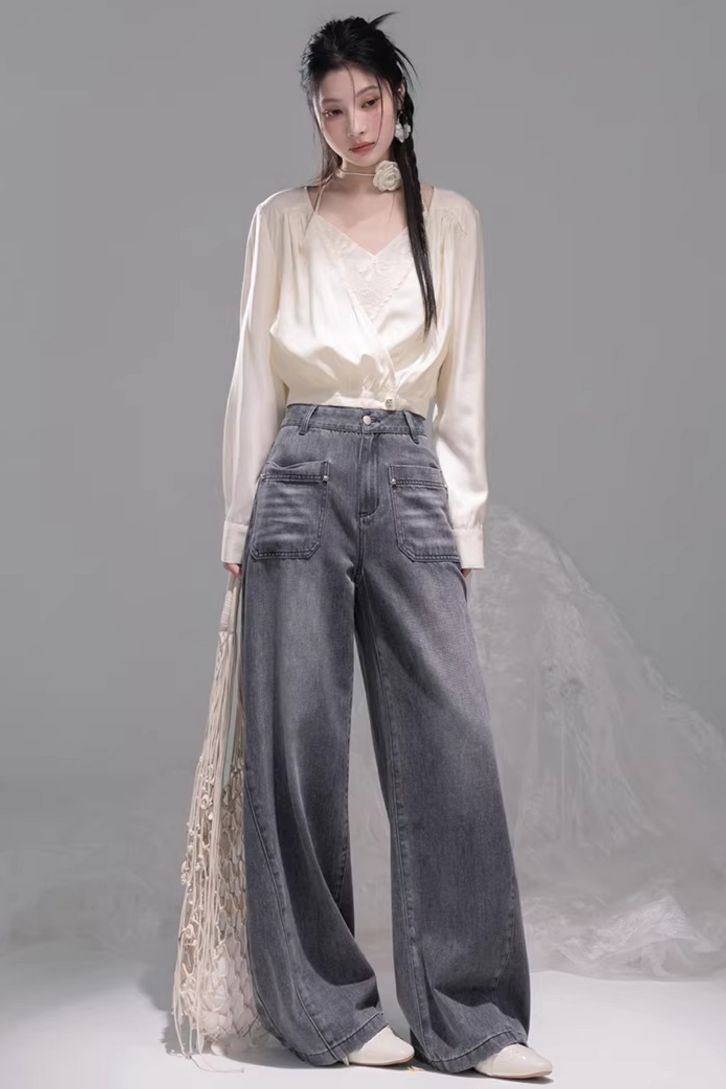 Cream Apricot Halter Top Set