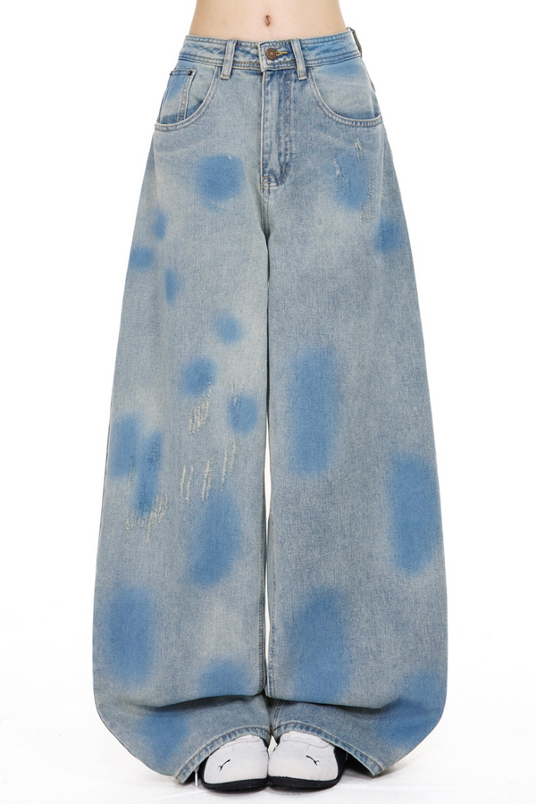 Vintage Washed Blue Denim Pants