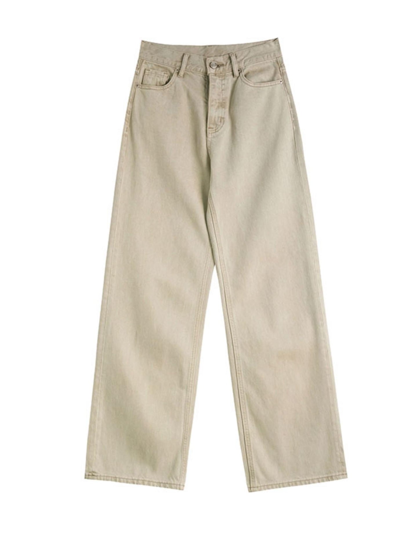 High-Waisted Tencel Straight Pants