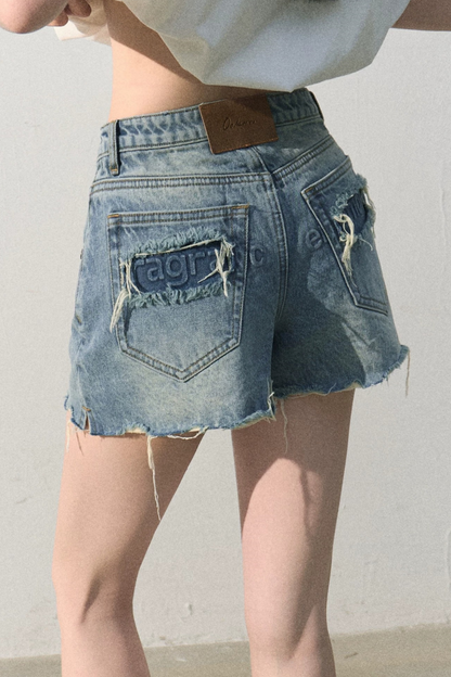 Vintage Distressed Denim Shorts