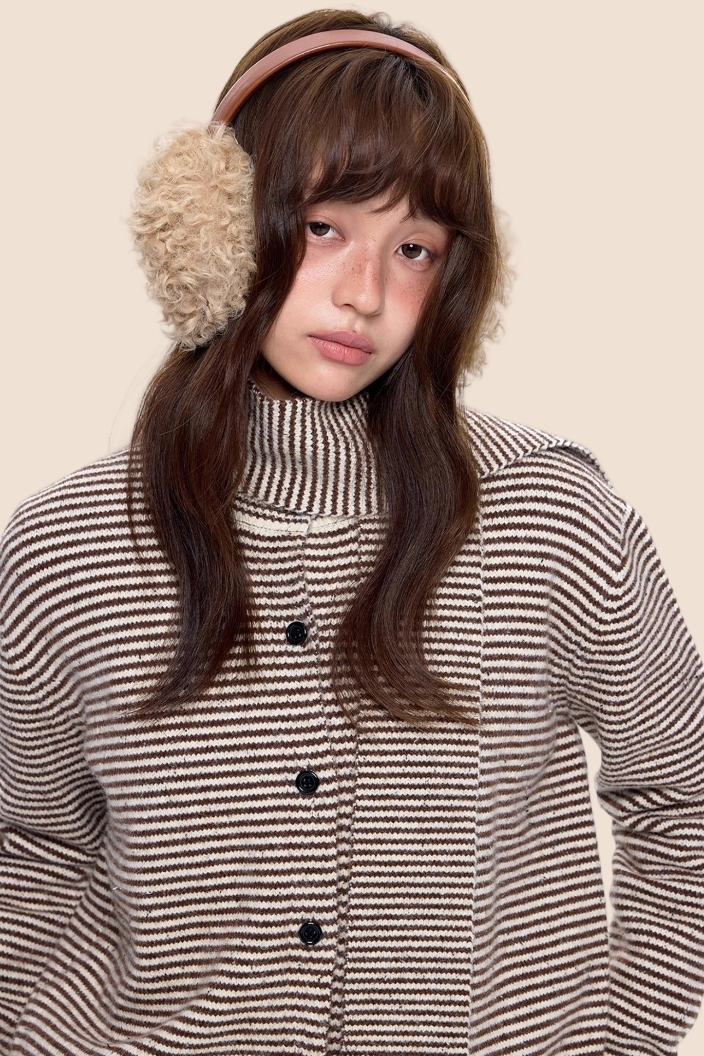 Lazy Striped Knit Cardigan Sweater