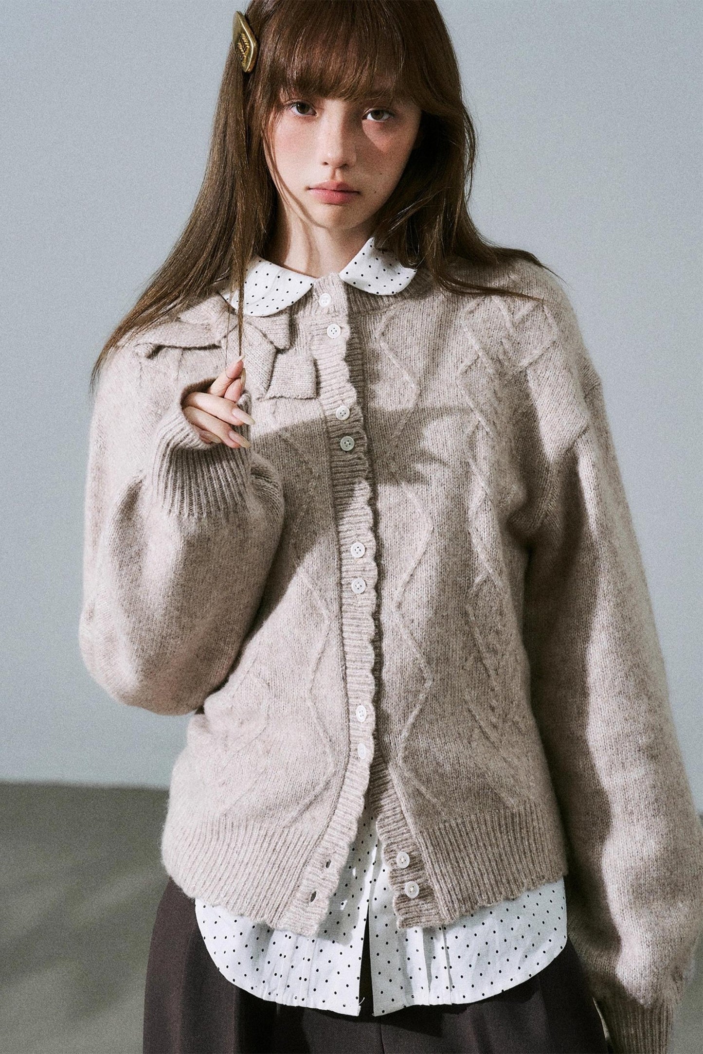 Moonlight Silhouette Sweet Wool Cardigan