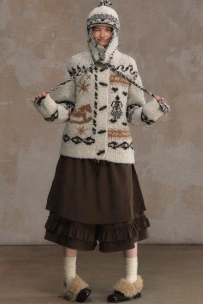 Shirred Culottes Loose Retro Skirt