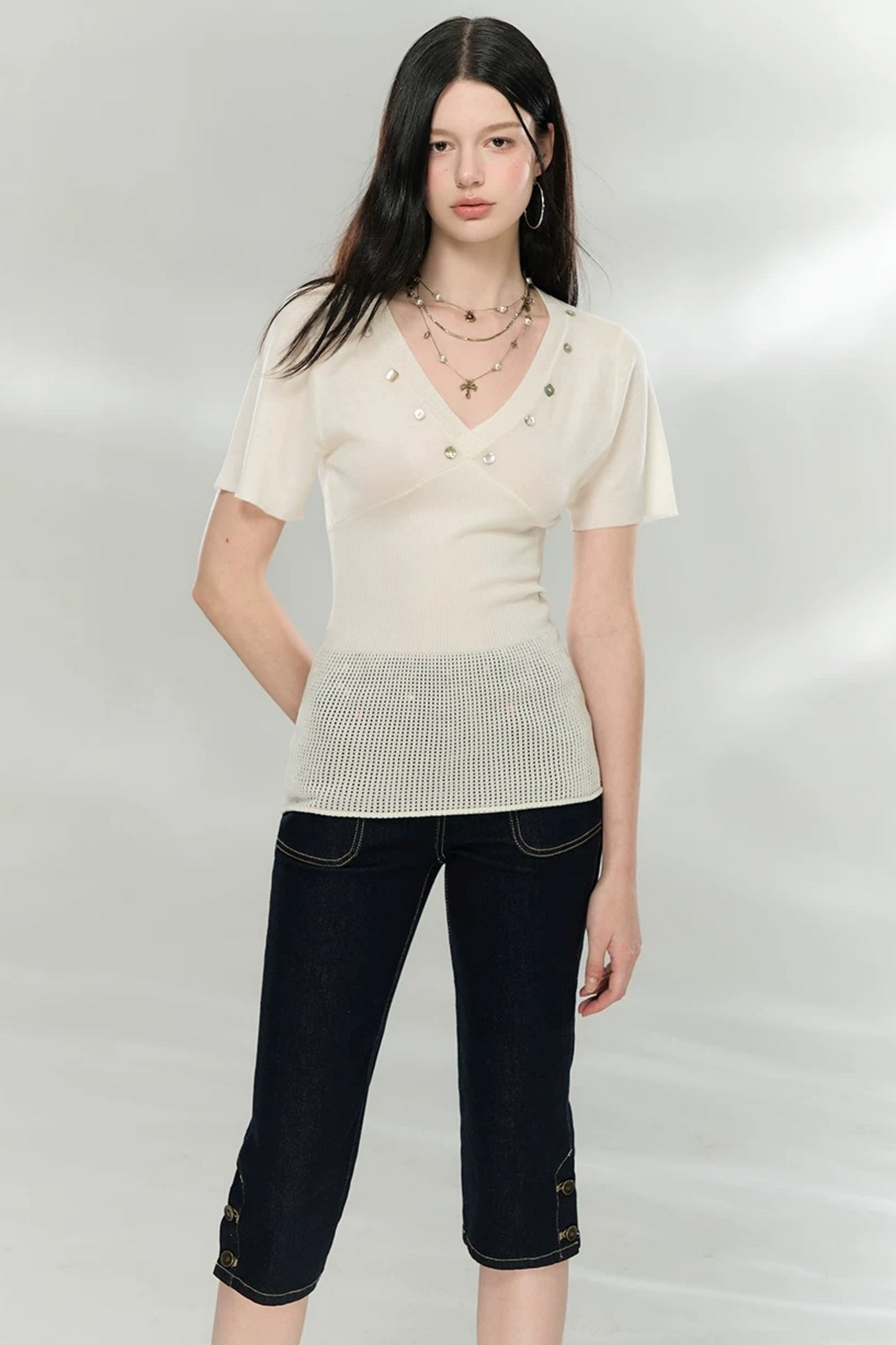 Waist-Cinching Knitted Top