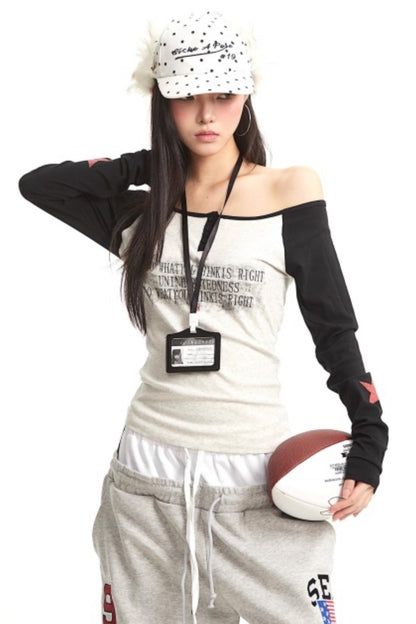 American Retro One-Shoulder Top