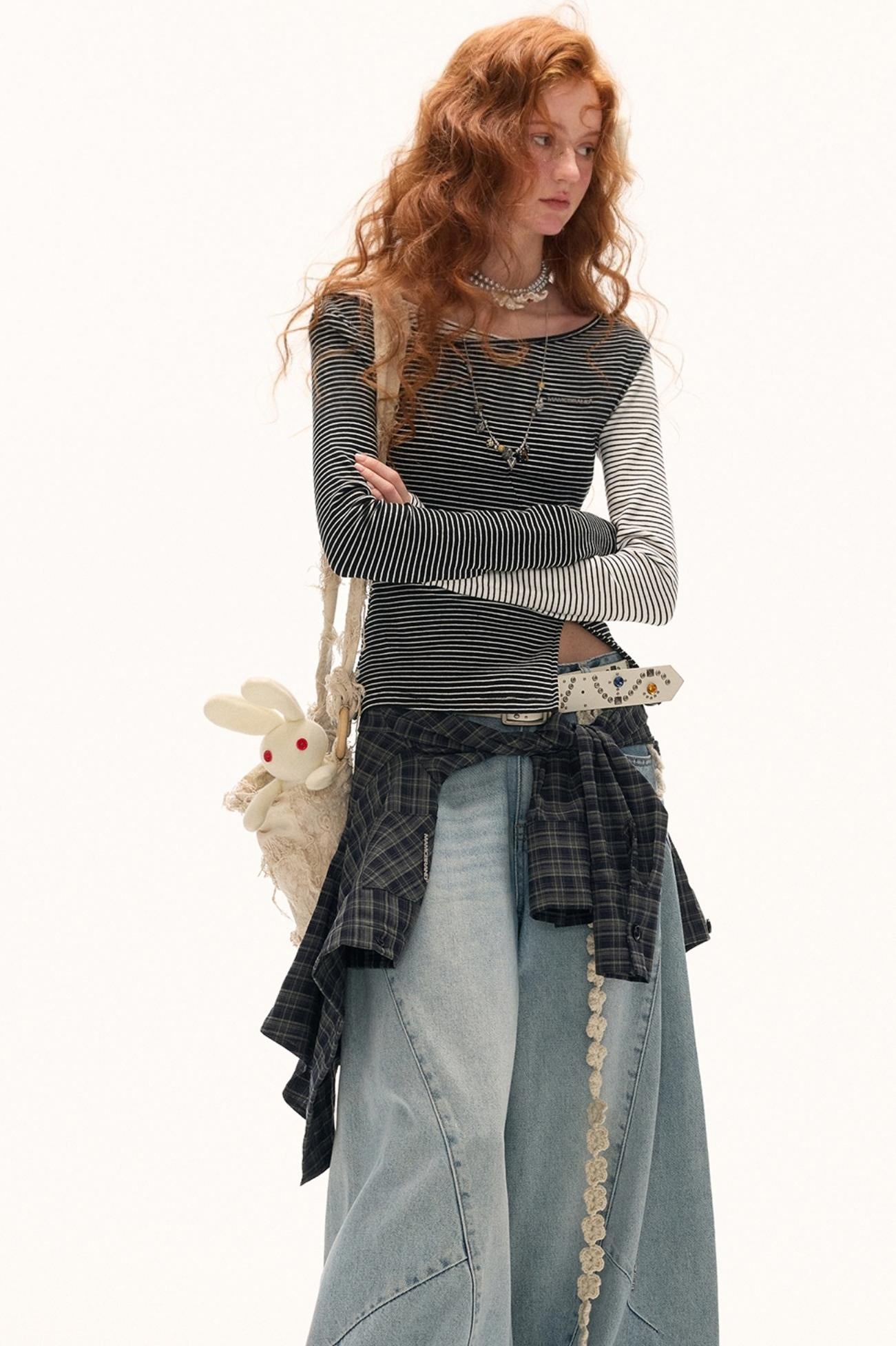 Striped Slim Long-Sleeved Top