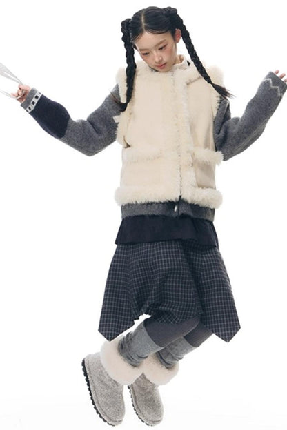 Patchwork Irregular Umbrella Skirt