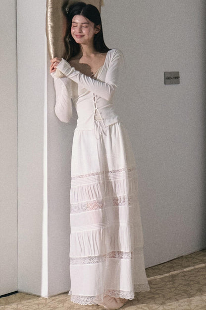 Stretch Linen Large V-Neck Cardigan