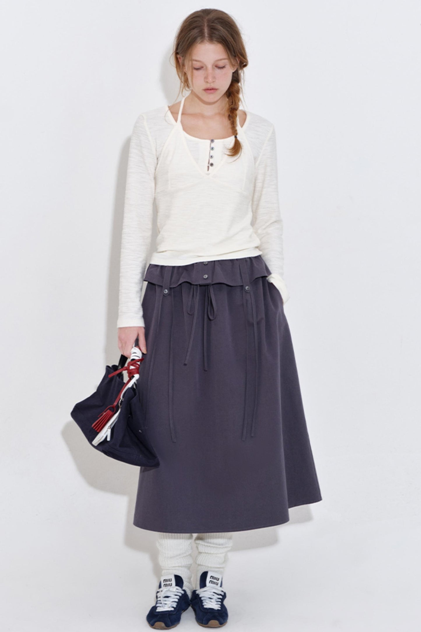 Texture Fabric Halter Camisole Top Set