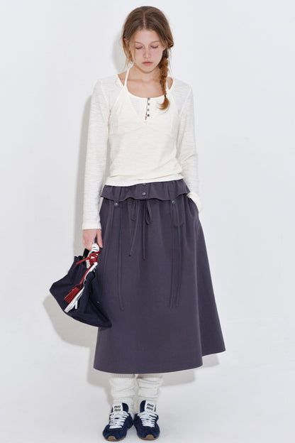 Texture Fabric Halter Camisole Top Set