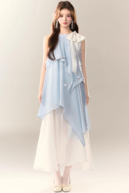 Blue Mermaid French Halterneck Resort Dress