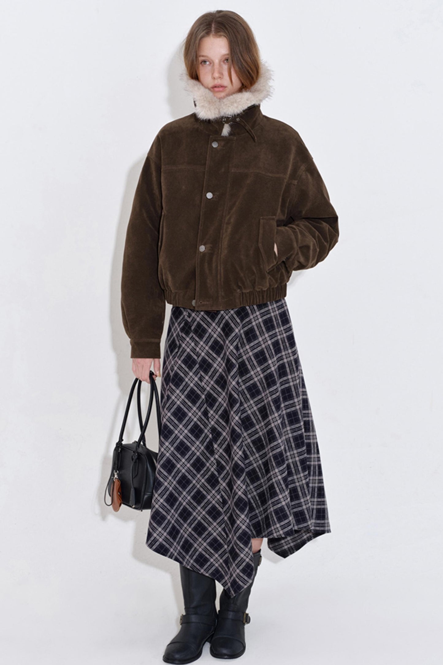 Retro Suede Fur Collar Jacket