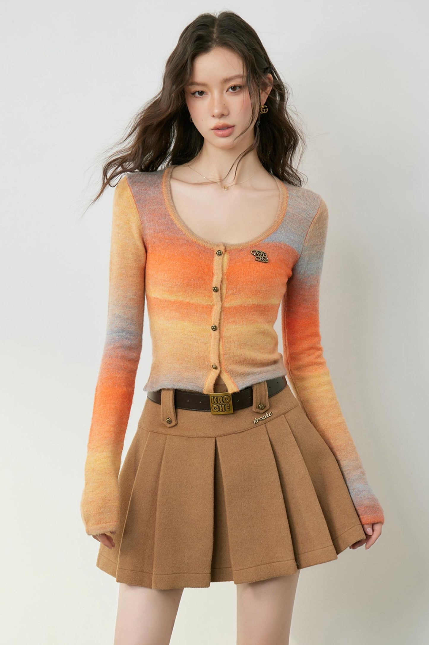 Sunset Gradient Knit Cardigan