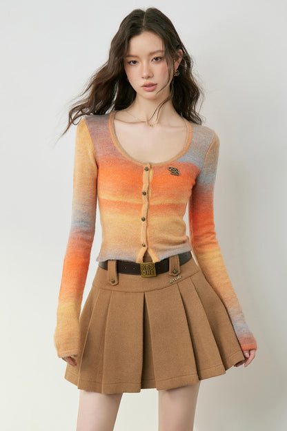 Sunset Gradient Knit Cardigan