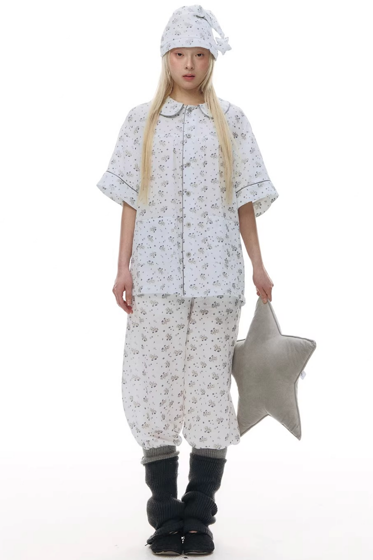 Pony-Printed Matching Pajama Set