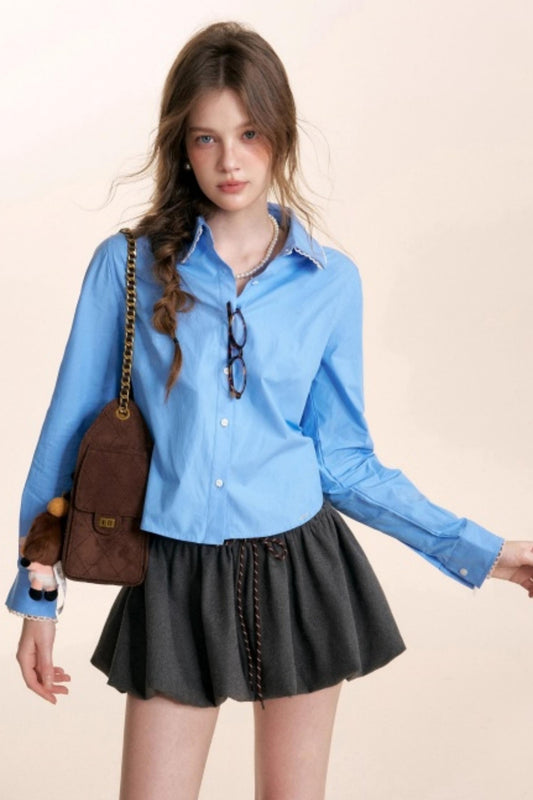 Lace Patchwork Cotton Shirt