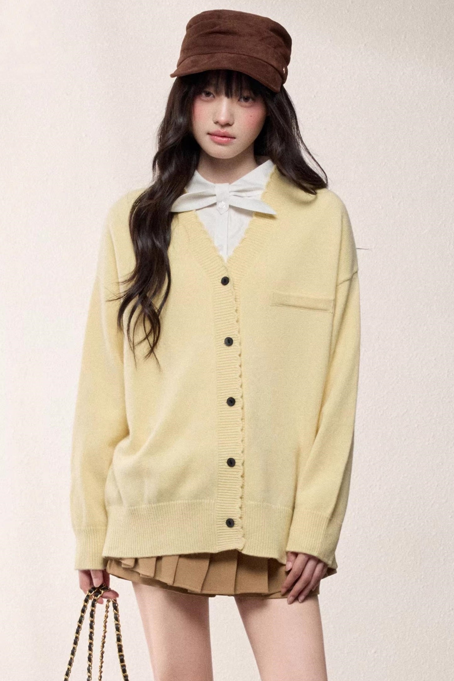 V-Neck Knitted Cardigan