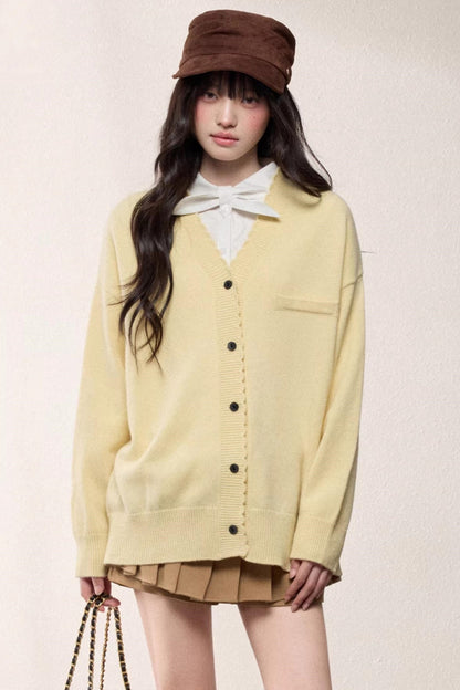 V-Neck Knitted Cardigan