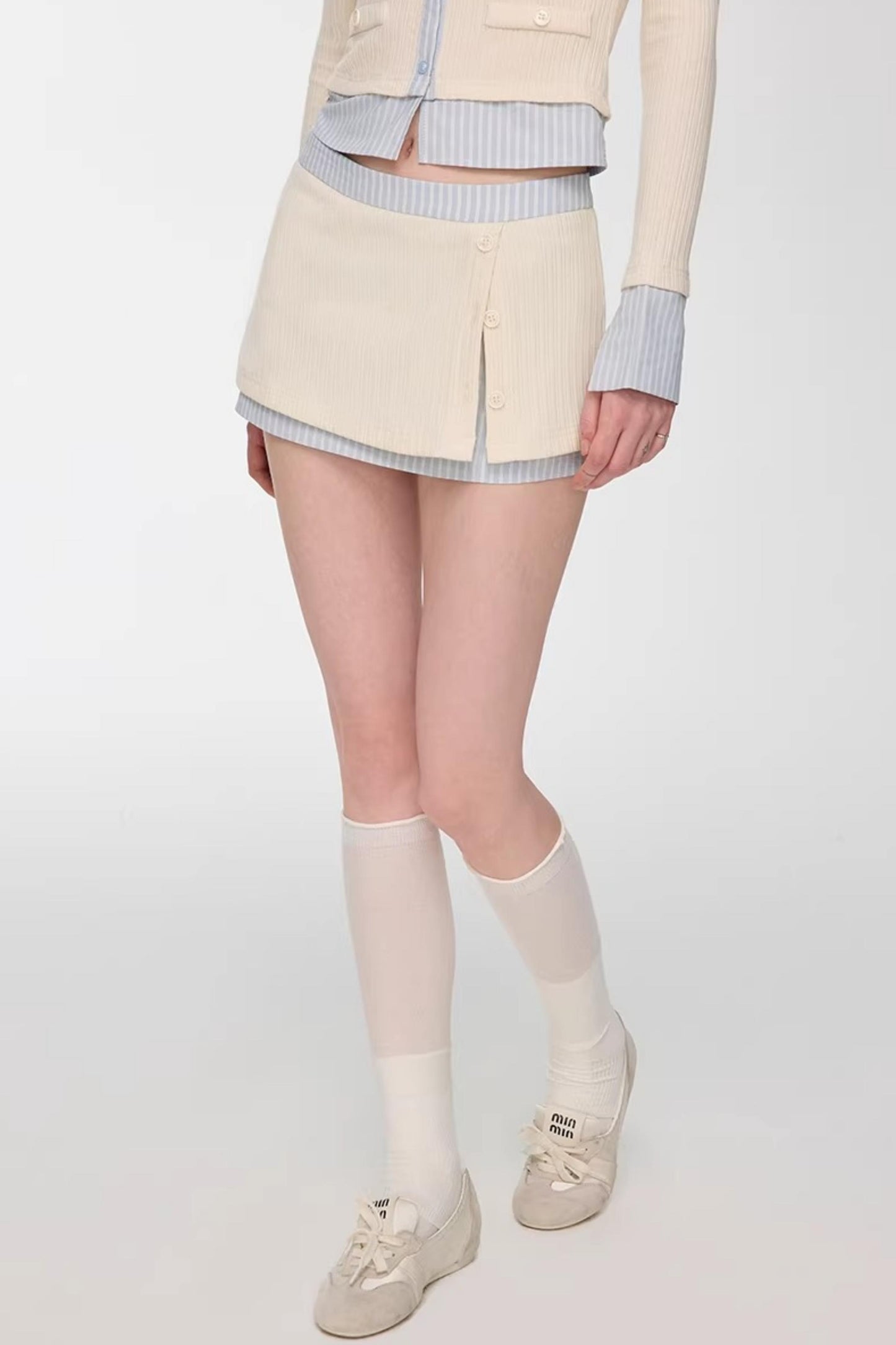 Patchwork Two-Piece Blouse Suit Set-Up