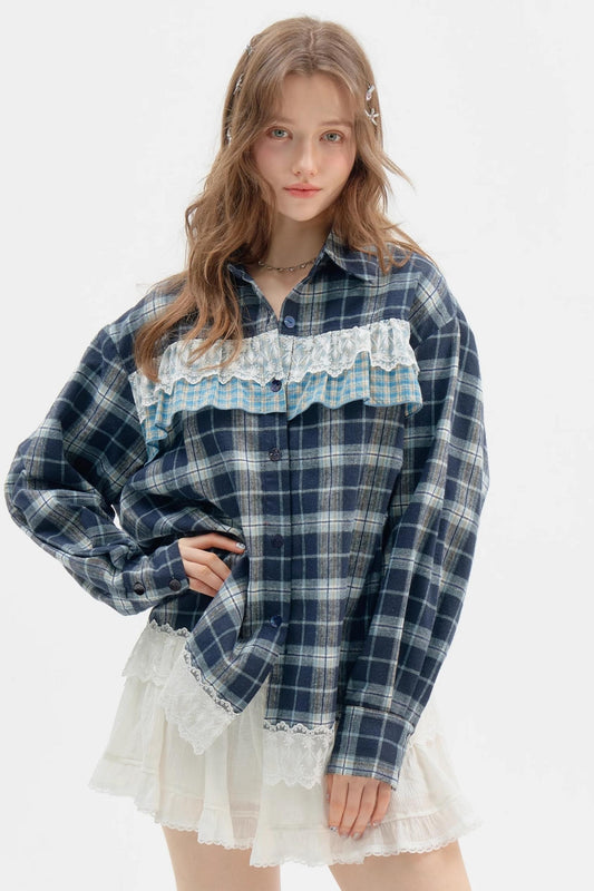 American Retro Blue Check Shirt