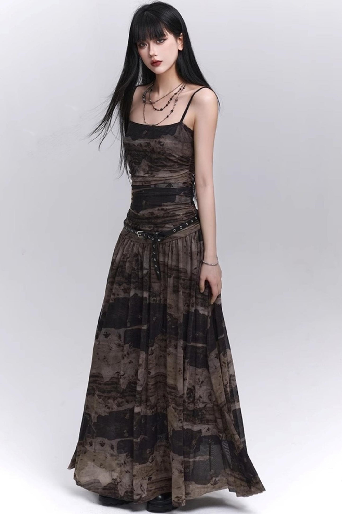 Summer Black And Brown Halter Dress