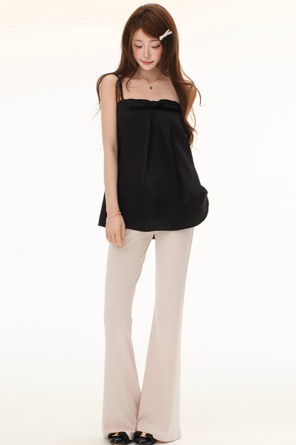 Satin Bowknot Camisole Set-Up