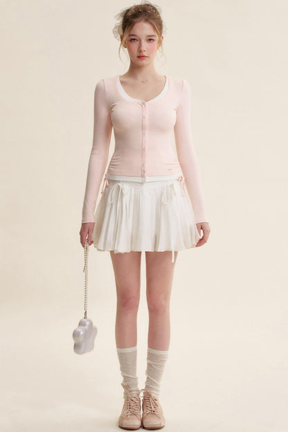 Balletcore Pleated Bow Skirt