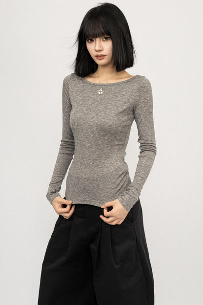 Black Straight Shoulder Top