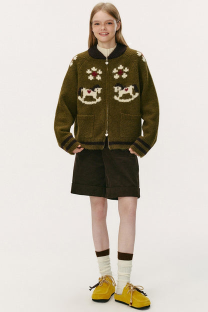 Heart Pony Knitted Cardigan