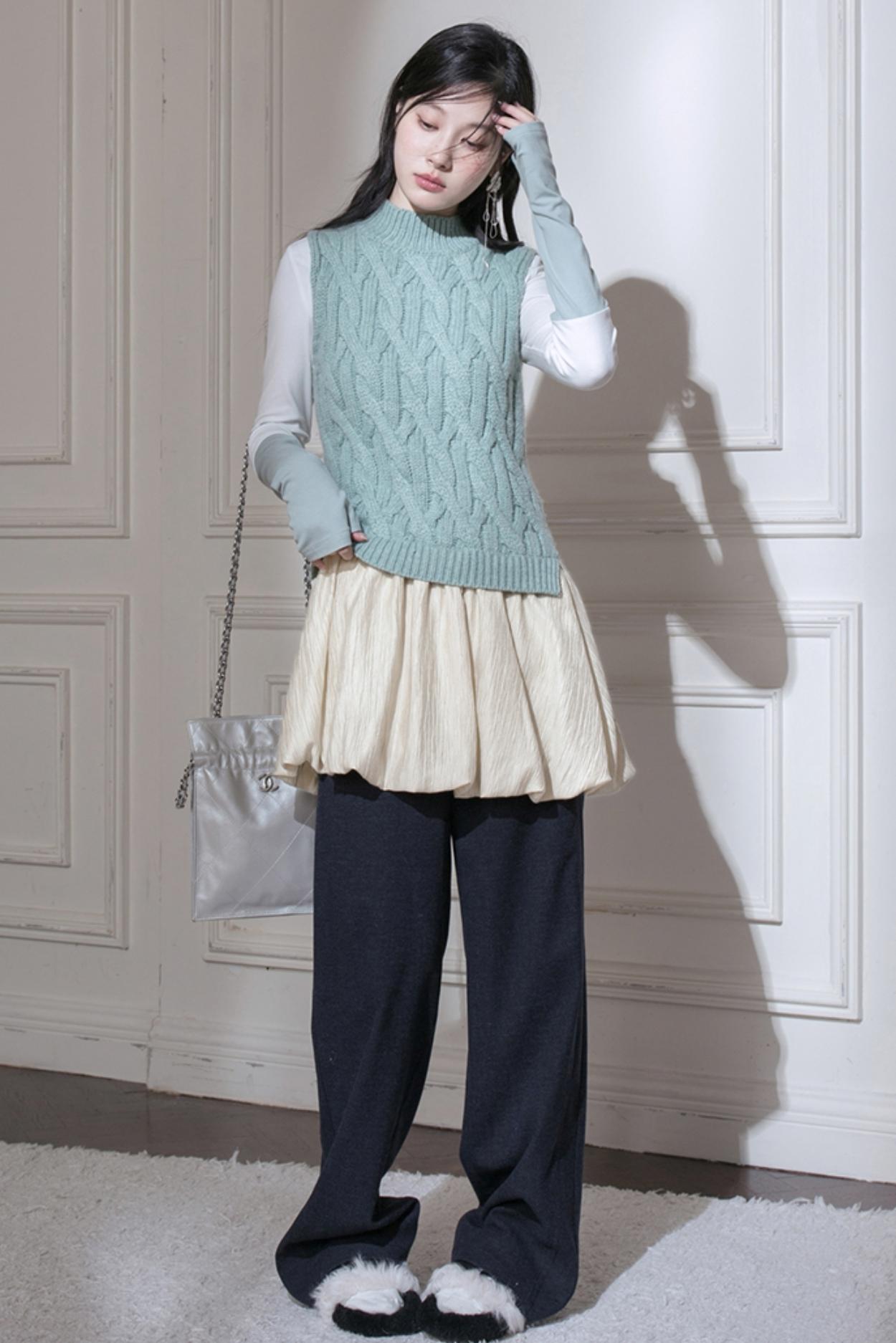 Afternoon Lake Wool Puff Dress