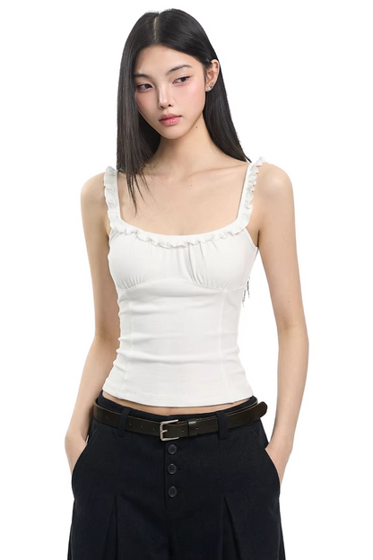 Weißes Spitzen-Unterhemd-Oberteil