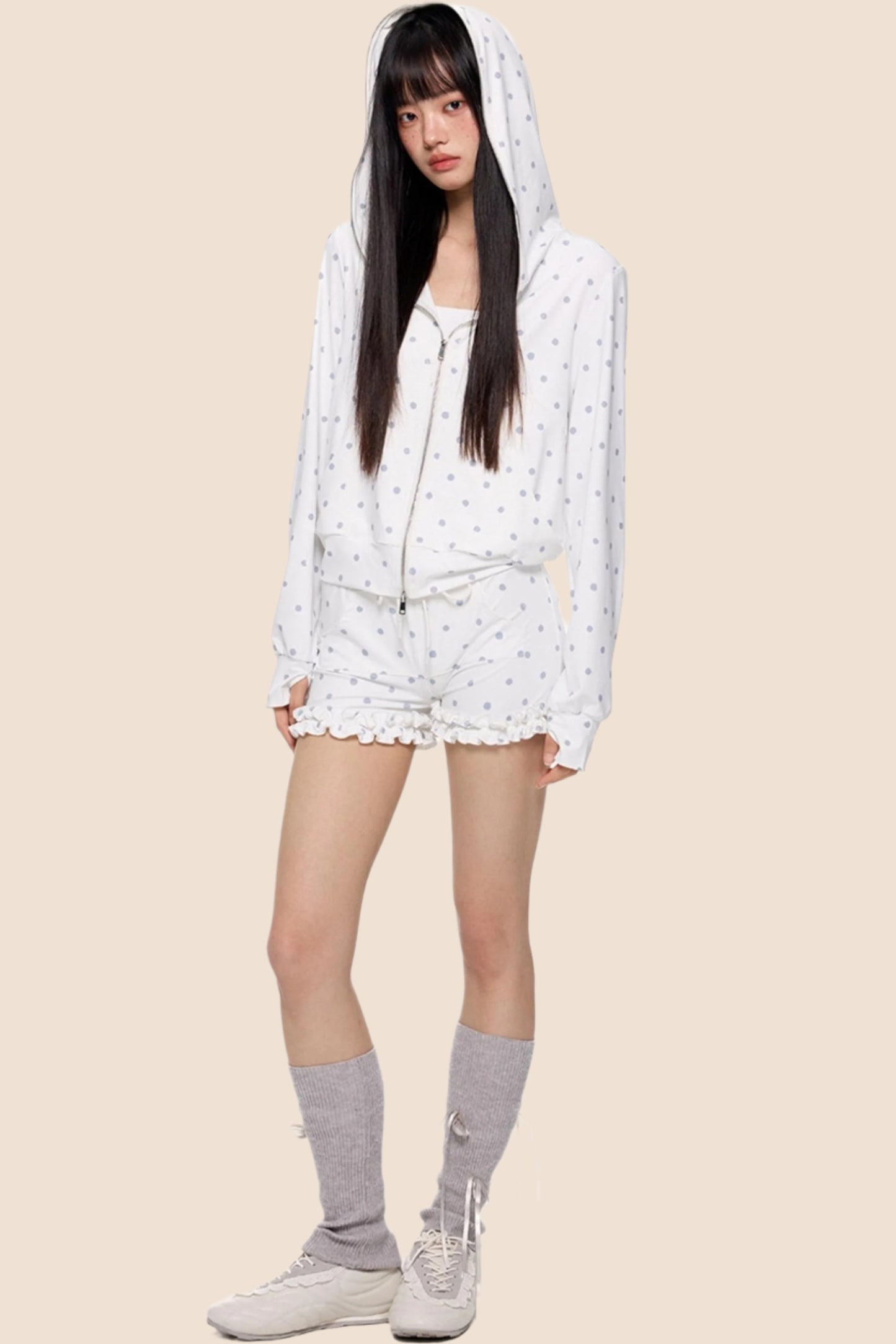 Summer Polka Dot Hoodie Set-Up