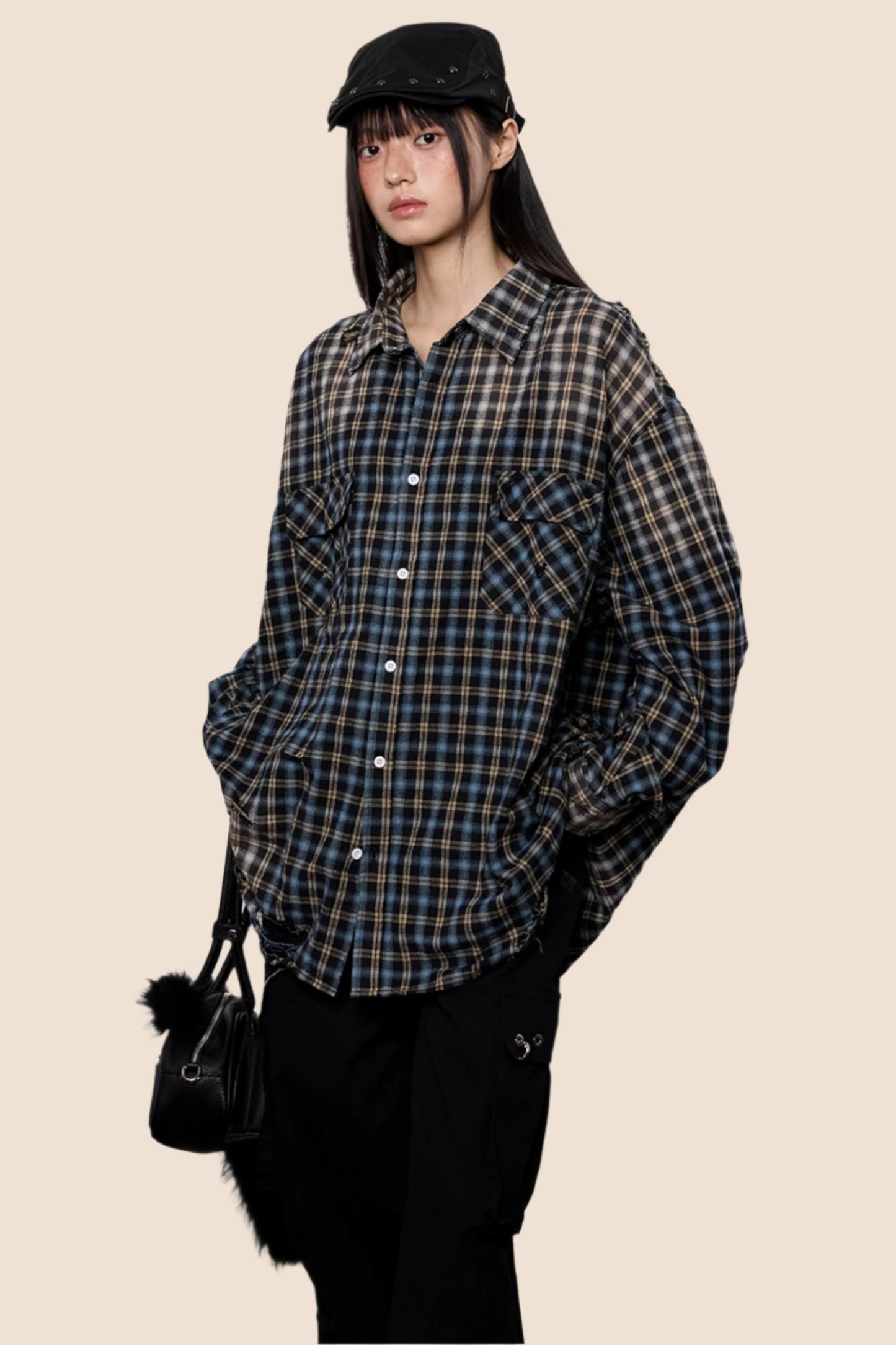 Plaid Gradient Retro Check Shirt
